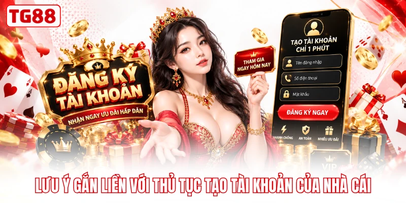 Lưu ý gắn liền với thủ tục tạo tài khoản của nhà cái