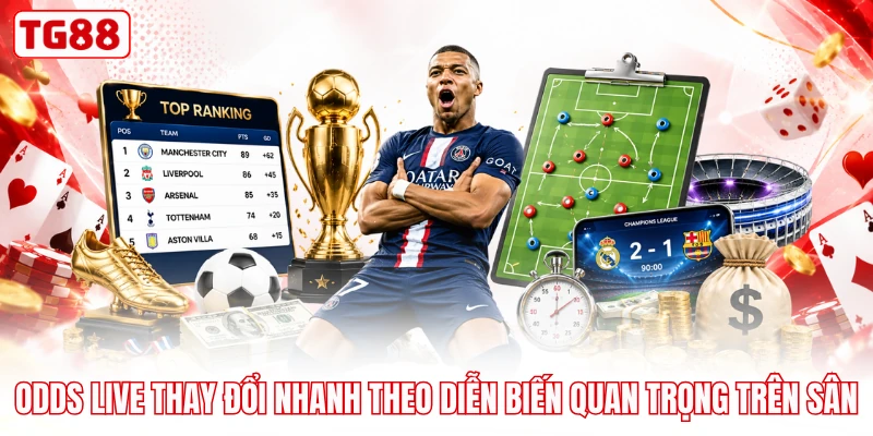 Odds live thay đổi nhanh theo diễn biến quan trọng trên sân